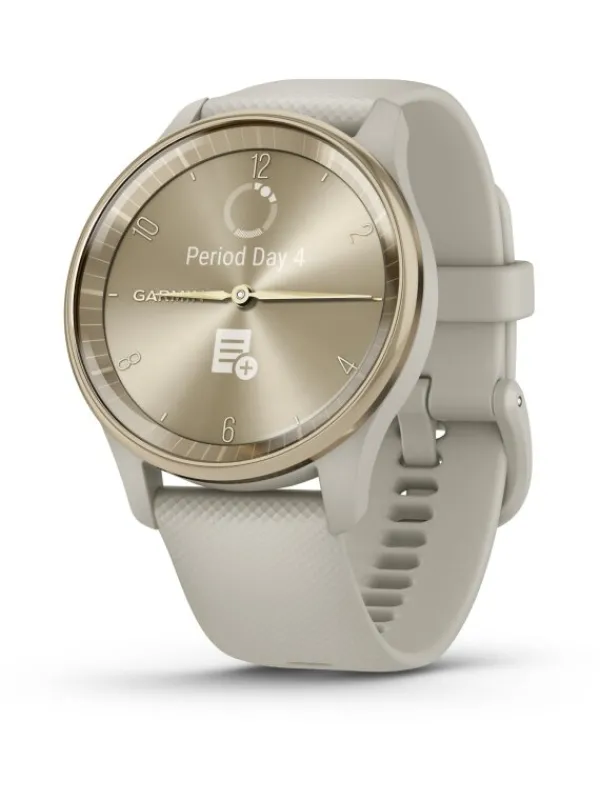 GARMIN Smartwatches | Damenuhren-vívomove® Trend, Pastellbraun/Cremegold 010-02665-02