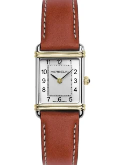 HERBELIN Damenuhren-ART DECO bicolor Leder braun 17478T22GD