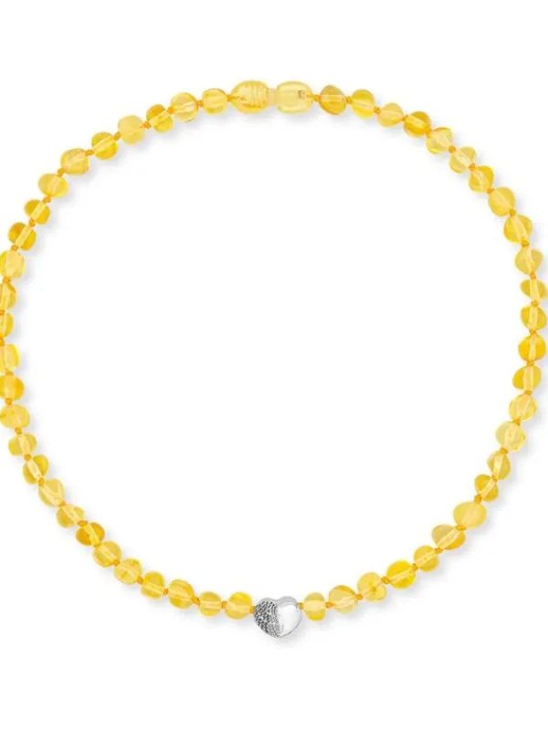 HERZENGEL Kinderschmuck-Kette Herzflügel Bernstein HEN-HEARTWING-AM-34