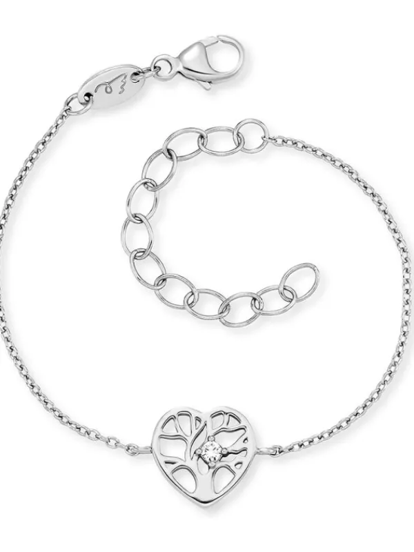 HERZENGEL Kinderschmuck-Kinder Armband Lebensbaum im Herz Silber HEB-TREE-ZI