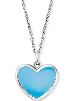 HERZENGEL Kinderschmuck-Kinderkette Herz Emaille türkis HEN-HEART-06