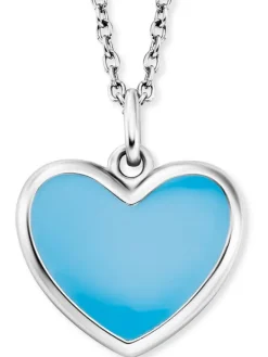 HERZENGEL Kinderschmuck-Kinderkette Herz Emaille türkis HEN-HEART-06