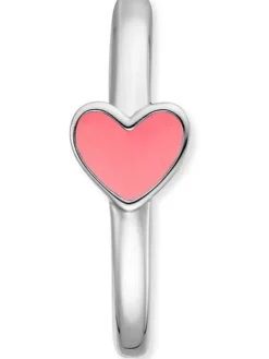 HERZENGEL Kinderschmuck-Mädchen Creole mit Herz und Emaille Pink HEE-HEART-13-CR