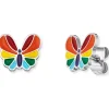 HERZENGEL Kinderschmuck-Mädchen Ohrstecker bunt Schmetteling Edelstahl Emaille HEES-HAPPY-BUTTERFLY