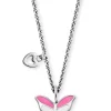 HERZENGEL Kinderschmuck-Mädchen-Kette Schmetterling Edelstahl Emaille HENS-PINKBUTTERFLY