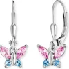 HERZENGEL Kinderschmuck-Ohrhänger Mädchen Schmetterling Edelstahl HEES-BUTTERFLY1-ZI-H