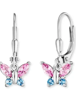 HERZENGEL Kinderschmuck-Ohrhänger Mädchen Schmetterling Edelstahl HEES-BUTTERFLY1-ZI-H