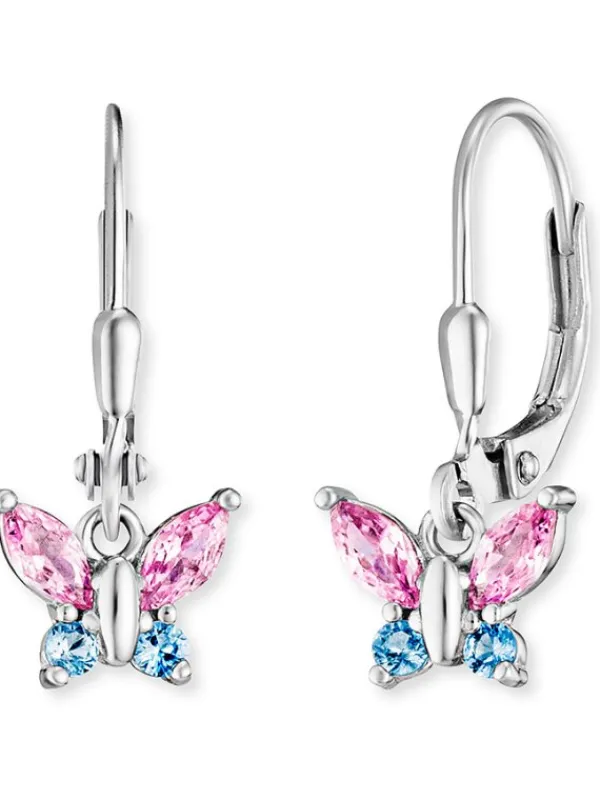 HERZENGEL Kinderschmuck-Ohrhänger Mädchen Schmetterling Edelstahl HEES-BUTTERFLY1-ZI-H