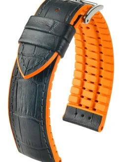 HIRSCH Uhrenarmbänder | Zubehör-Andy, schwarz / orange 0927628050