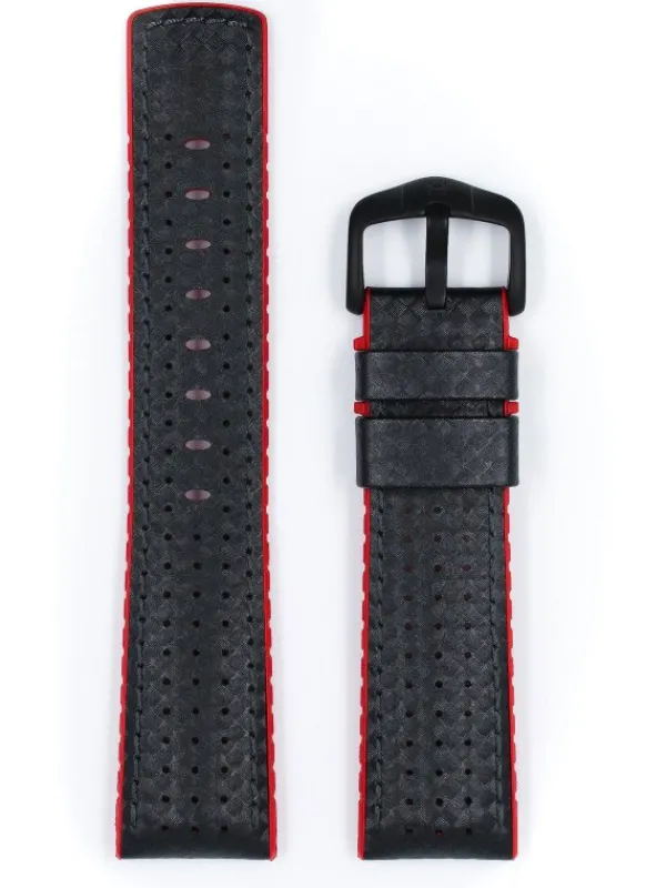 HIRSCH Uhrenarmbänder | Zubehör-Ayrton, schwarz / rot 0912092050