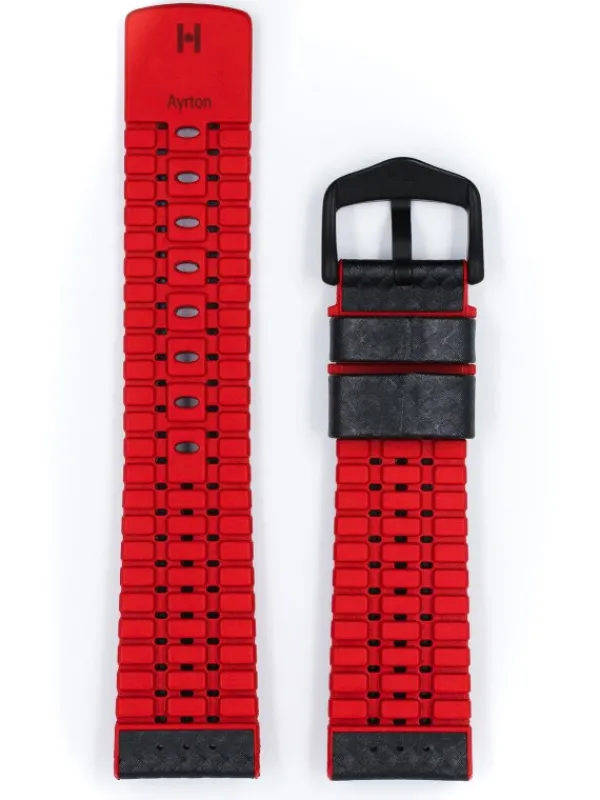 HIRSCH Uhrenarmbänder | Zubehör-Ayrton, schwarz / rot 0912092050