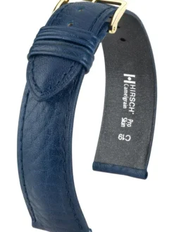 HIRSCH Uhrenarmbänder-Camelgrain, blau 01009080