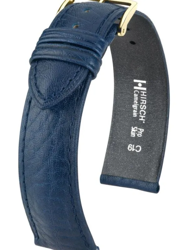 HIRSCH Uhrenarmbänder-Camelgrain, blau 01009080