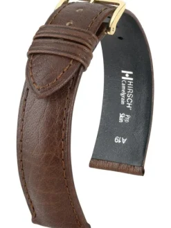 HIRSCH Uhrenarmbänder-Camelgrain, dunkelbraun 01009015