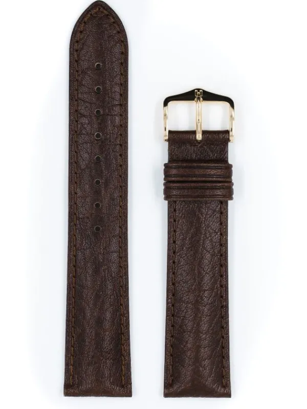 HIRSCH Uhrenarmbänder-Camelgrain, dunkelbraun 01009015