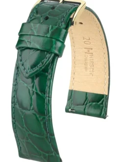 HIRSCH Uhrenarmbänder | Zubehör-Crocograin grün