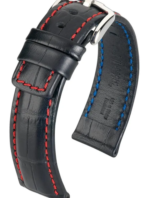 HIRSCH Uhrenarmbänder | Zubehör-Grand Duke, schwarz mit roter Naht 02528050