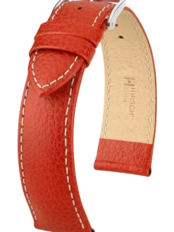 HIRSCH Uhrenarmbänder | Zubehör-Kansas, rot mit weißer Naht
