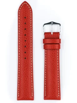 HIRSCH Uhrenarmbänder | Zubehör-Kansas, rot mit weißer Naht