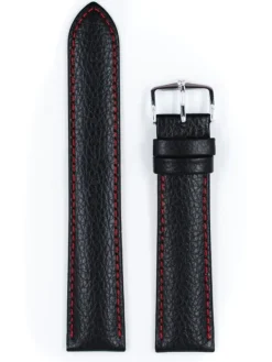 HIRSCH Uhrenarmbänder | Zubehör-Kansas, schwarz mit roter Naht