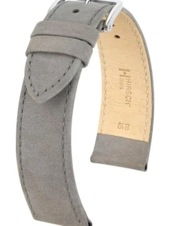 HIRSCH Uhrenarmbänder | Zubehör-Osiris Nubuk, grau, L, 18 mm 03433030-2-18