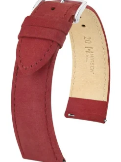 HIRSCH Uhrenarmbänder-Osiris Nubuk, weinrot 03433161