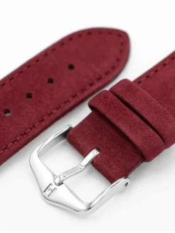 HIRSCH Uhrenarmbänder-Osiris Nubuk, weinrot 03433161