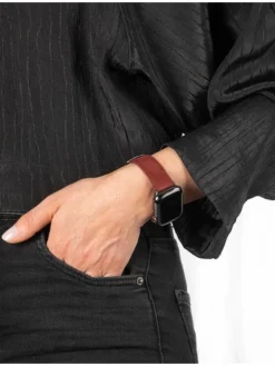 HIRSCH Uhrenarmbänder-Osiris Nubuk, weinrot 03433161