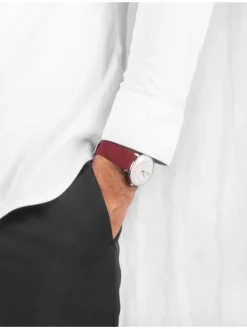 HIRSCH Uhrenarmbänder-Osiris Nubuk, weinrot 03433161