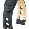 HIRSCH Uhrenarmbänder | Zubehör-Rally, schwarz mit weißer Naht 05102051