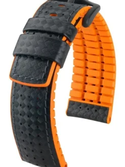 HIRSCH Uhrenarmbänder | Zubehör-Robby, schwarz / orange 0917694050