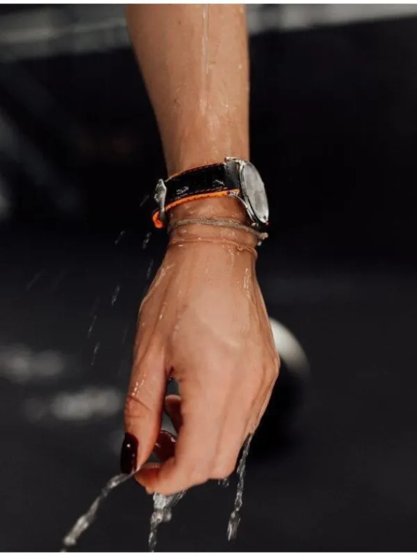 HIRSCH Uhrenarmbänder | Zubehör-Robby, schwarz / orange 0917694050