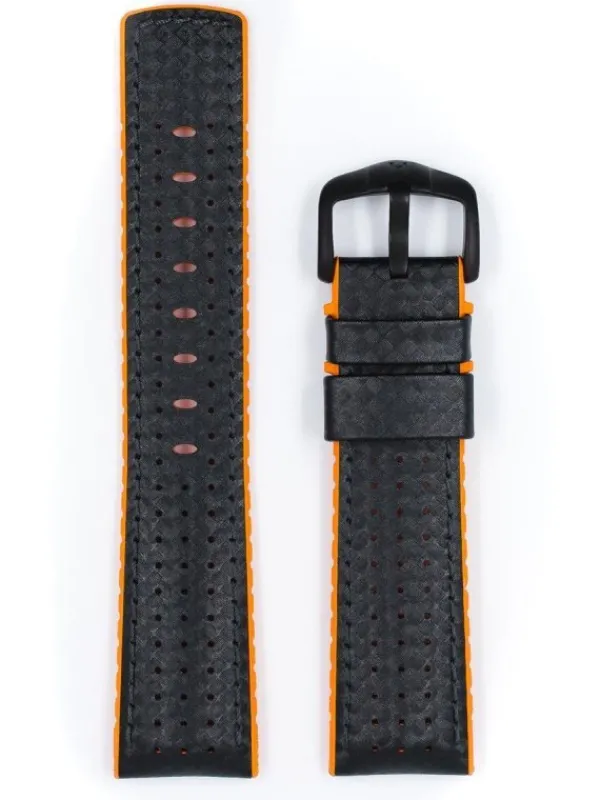 HIRSCH Uhrenarmbänder | Zubehör-Robby, schwarz / orange 0917694050
