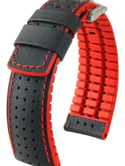 HIRSCH Uhrenarmbänder | Zubehör-Robby, schwarz / rot 0912094050
