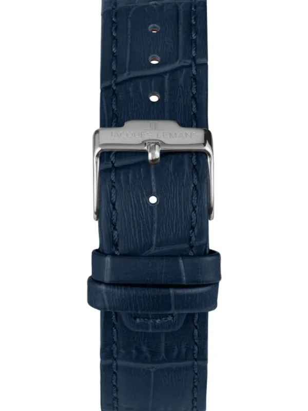 Jacques Lemans Herrenuhren-Derby Blau Leder 1-1859C
