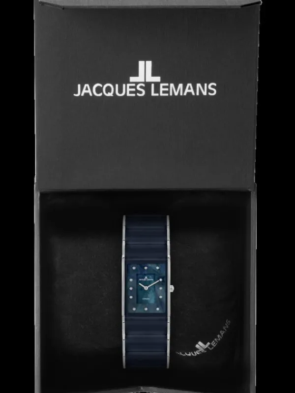 Jacques Lemans Damenuhren-Dublin Ceramic Perlmutt blau 24mm 1-1940H