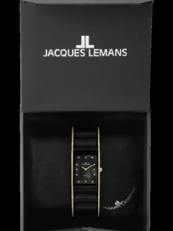 Jacques Lemans Damenuhren-Dublin Ceramic Perlmutt schw/g. 24mm 1-1940J