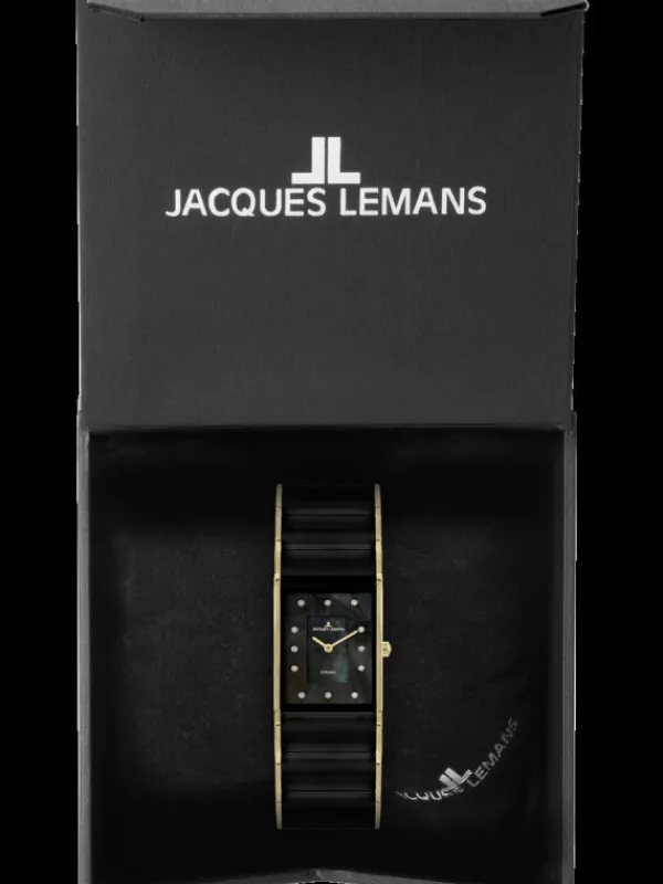 Jacques Lemans Damenuhren-Dublin Ceramic Perlmutt schw/g. 24mm 1-1940J