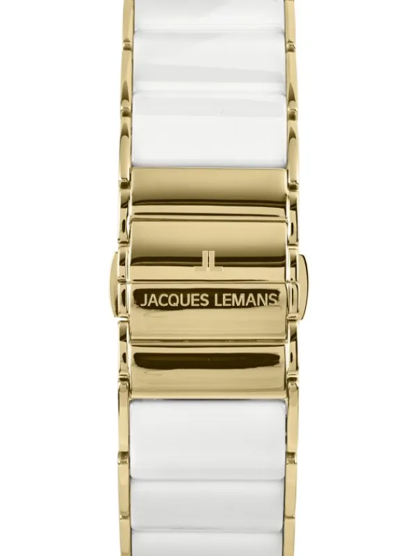 Jacques Lemans Damenuhren-Dublin Ceramic Perlmutt weiß/g. 24mm 1-1940K