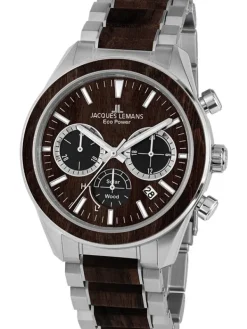 Jacques Lemans Herrenuhren-Eco Power Chrono Holz braun 1-2115I