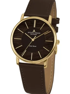 Jacques Lemans Damenuhren-Eco Power Solar Wood goldf. 1-2106B