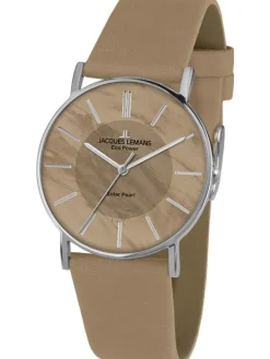 Jacques Lemans Damenuhren-Eco Power Solar Perlmutt Beige 1-2112D