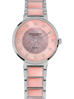 Jacques Lemans Damenuhren-Eco Power Perlmutt Rosa 1-2108D