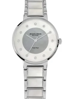 Jacques Lemans Damenuhren-Eco Power Perlmutt Weiß 1-2108B