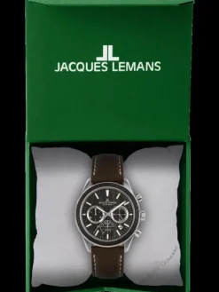 Jacques Lemans Herrenuhren-Eco Power Chrono Holz Apfelleder 1-2115C