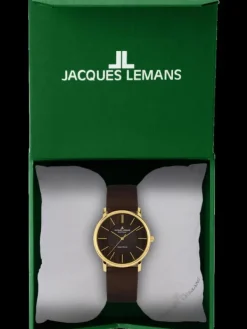Jacques Lemans Damenuhren-Eco Power Solar Wood goldf. 1-2106B