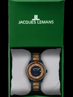 Jacques Lemans Herrenuhren-Eco Power Wood blau 1-2116M