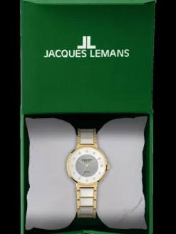 Jacques Lemans Damenuhren-Eco Power Perlmutt goldf. 1-2108F
