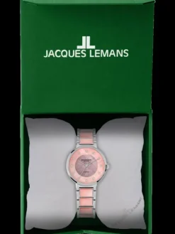 Jacques Lemans Damenuhren-Eco Power Perlmutt Rosa 1-2108D