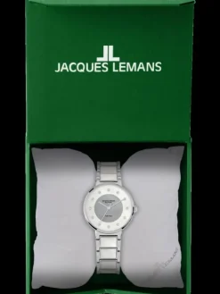 Jacques Lemans Damenuhren-Eco Power Perlmutt Weiß 1-2108B